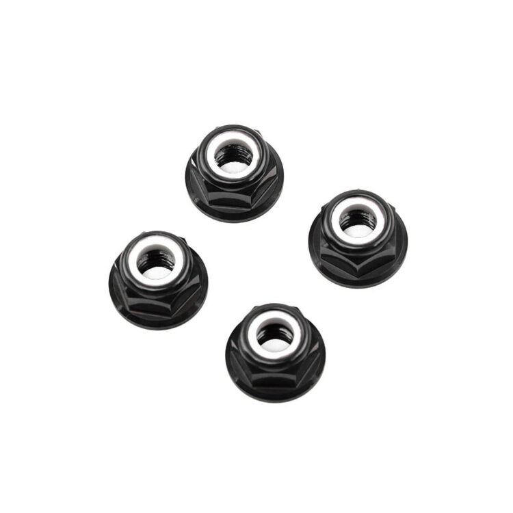 M5 Black Aluminum Flange Lock CW Nut (set of 4)