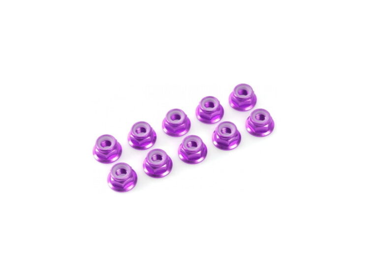 M5 Purple Aluminum Flange Lock CW Nut (set of 4)