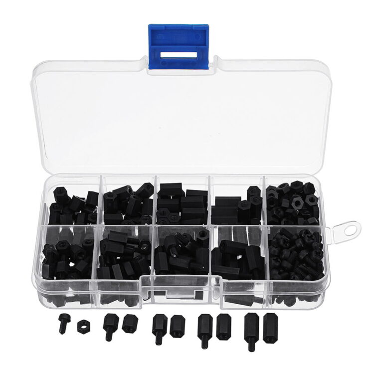 180Pcs/lot M3 Nylon Standoff, Spacer Column Assorted KIT