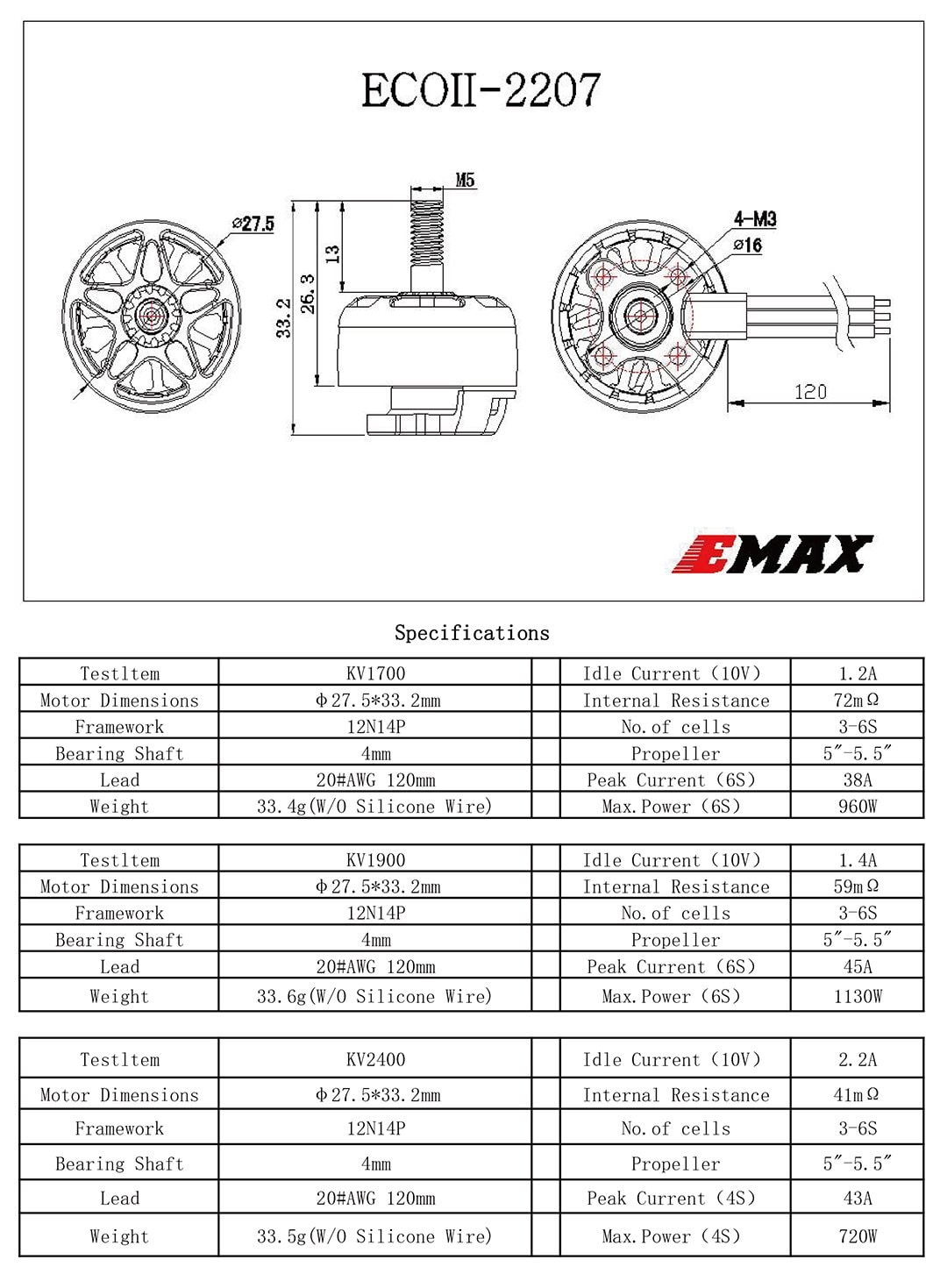 EMAX ECO II Series 2207 Motor