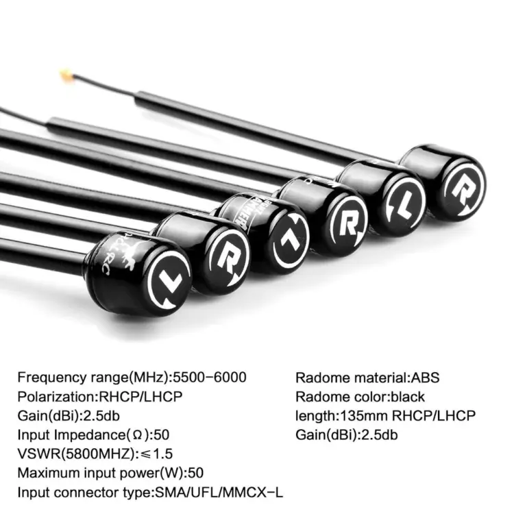 HGLRC Long Range Hammer Mini RHCP/LHCP 2.5dBi 5.8G Antenna - Image 5
