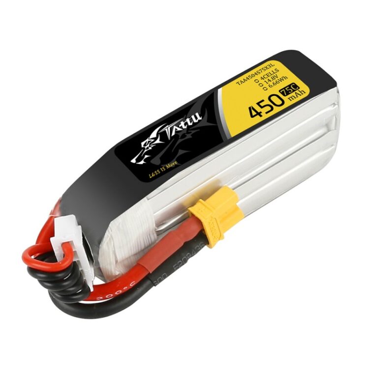 TATTU 450mAh 14.8V 75C 4S LiPo Battery Pack (1Pcs) - Image 2