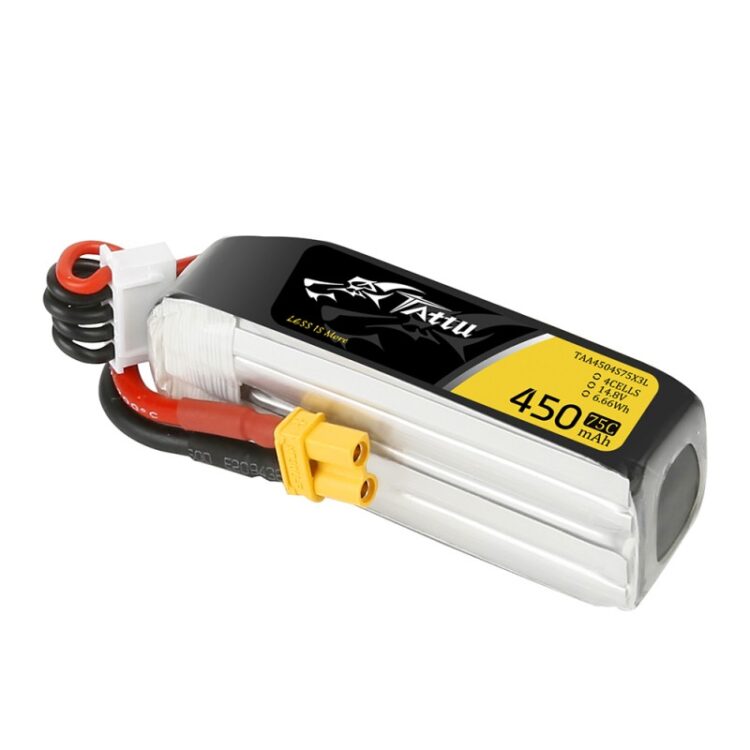 TATTU 450mAh 14.8V 75C 4S LiPo Battery Pack (1Pcs) - Image 3