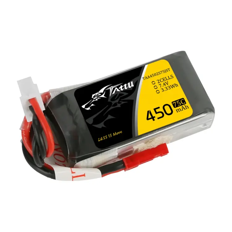 Tattu 450mAh 2S1P 7.4V 75C Lipo Battery Pack With JST-SYP Plug - Image 2