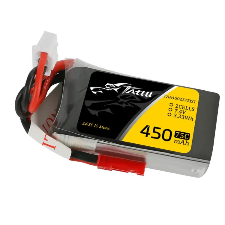 Tattu 450mAh 2S1P 7.4V 75C Lipo Battery Pack With JST-SYP Plug - Image 3