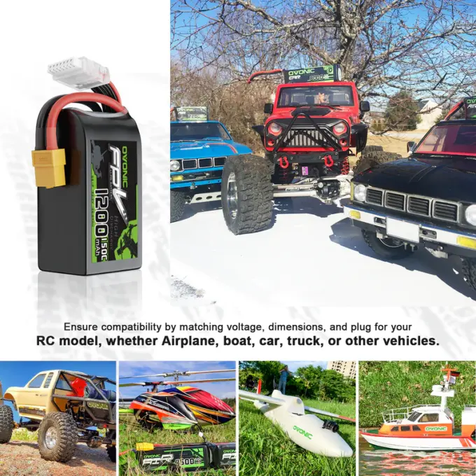 Ovonic 1200mAh 6S 22.2V 150C Lipo Battery with XT60 Plug