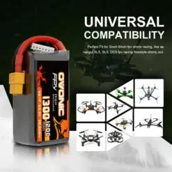 Ovonic 6S 1300mAh 22.2V 120C LiPo Battery - XT60 Plug