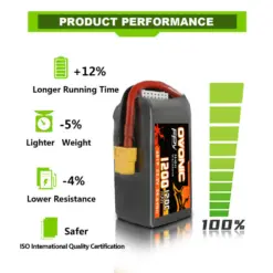 Ovonic 6S 1300mAh 22.2V 120C LiPo Battery - XT60 Plug