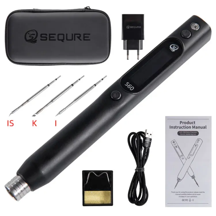 S60 Nano Electric Soldering Iron with 3 tips( I,IS,K all )
