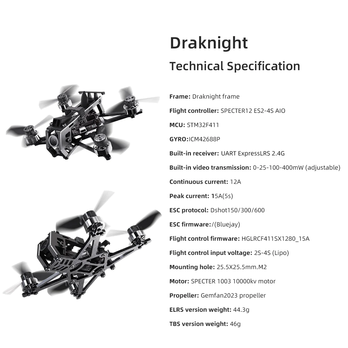HGLRC Draknight 2-inch toothpick Fpv drone