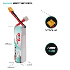 GAONENG GNB 3S 11.1V 550mAh 90C XT30 LiPo Battery Long Type