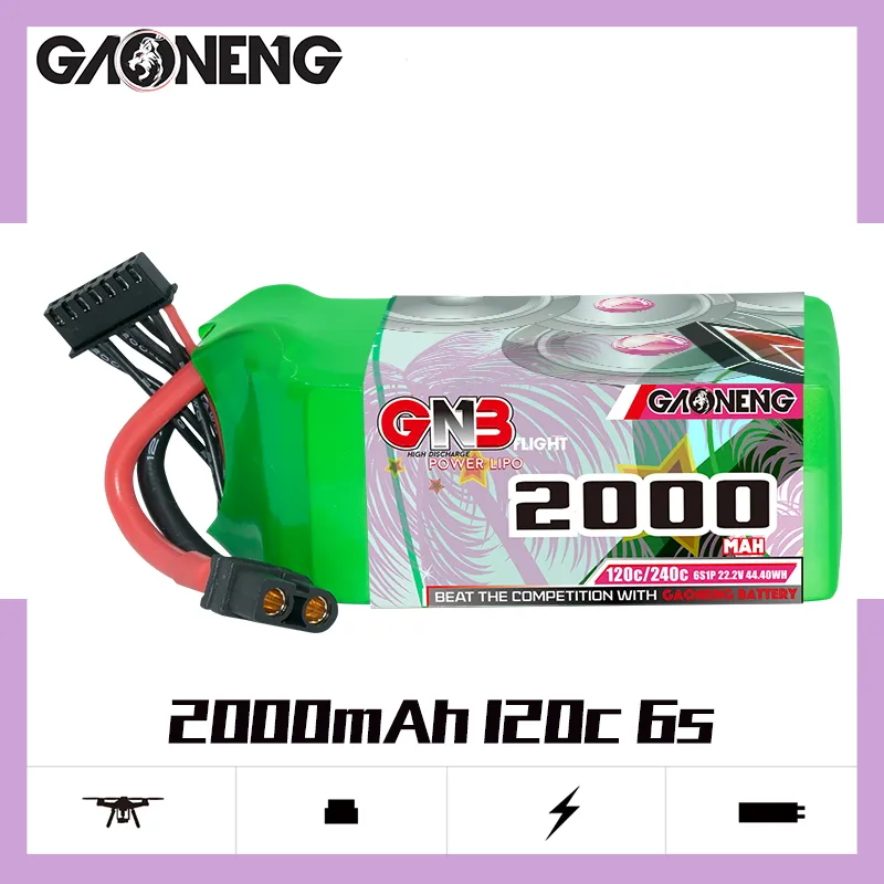 GNB 2000mAh 6S 22.2V 120C XT60 LiPo Battery