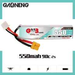 GNB 550mAh 2S 7.4V 90C XT30 LiPo Battery Long Type