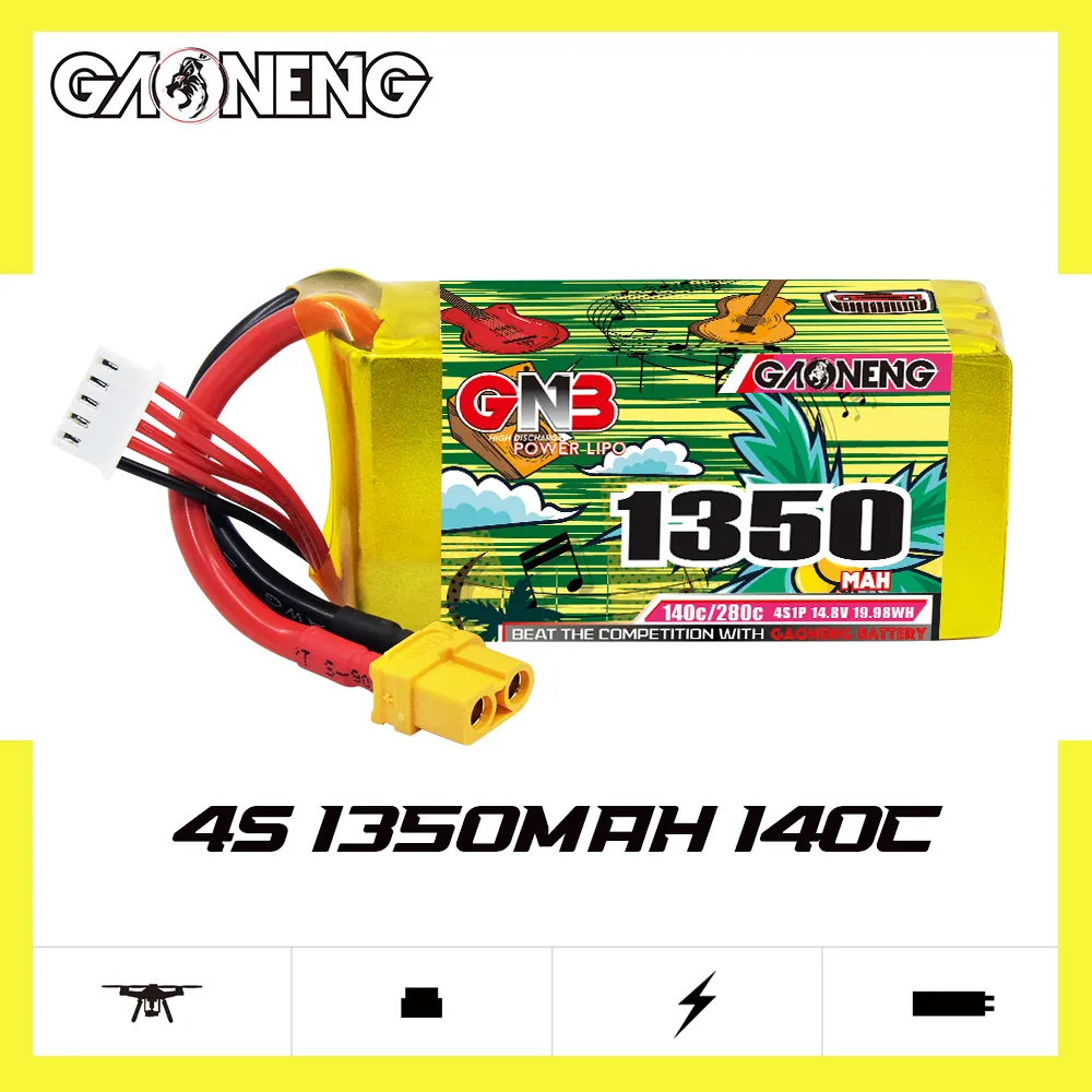 GNB 1350mAh 4S 14.8V 140C XT60 LiPo Battery