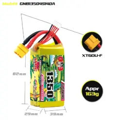 GAONENG GNB 1350mAh 4S 14.8V 140C XT60 LiPo Battery