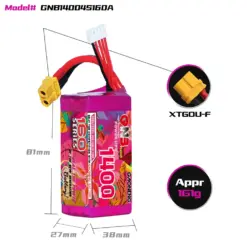 GNB 1400mAh 4S 14.8V 160C XT60 LiPo Battery