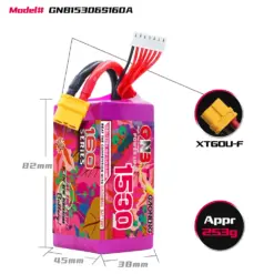 GAONENG GNB 1530mAh 6S 22.2V 160C XT60 LiPo Battery
