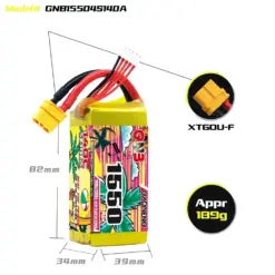 GNB 1550mAh 4S 14.8V 140C XT60 LiPo Battery