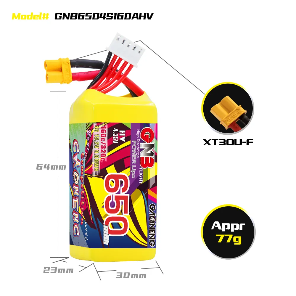 GNB LiHV 650mAh 4S 15.2V 160C XT30 HV LiPo Battery