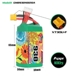 GAONENG GNB 930mAh 4S 14.8V 120C XT30 LiPo Battery