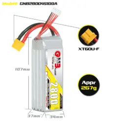 GAONENG GNB 2800mAh 4S 14.8V 100C XT60 LiPo Battery