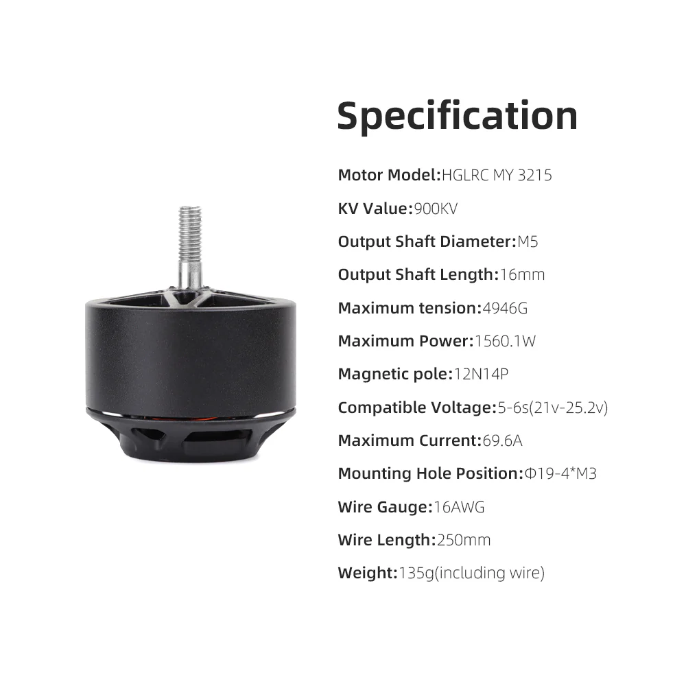 HGLRC MY 3215 900kV brushless high load motor - Image 8