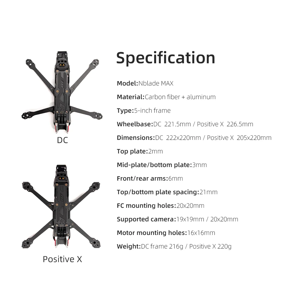 HGLRC Nblade MAX 5 inch DC Cinematic FPV Frame - Image 7