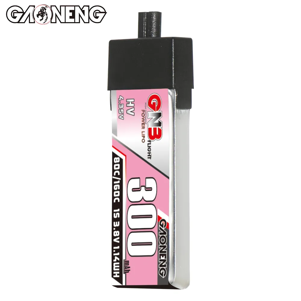 GAONENG GNB LiHV 1S 3.8V 300mAh 80C A30 Plastic Head LiPo Battery - Image 2