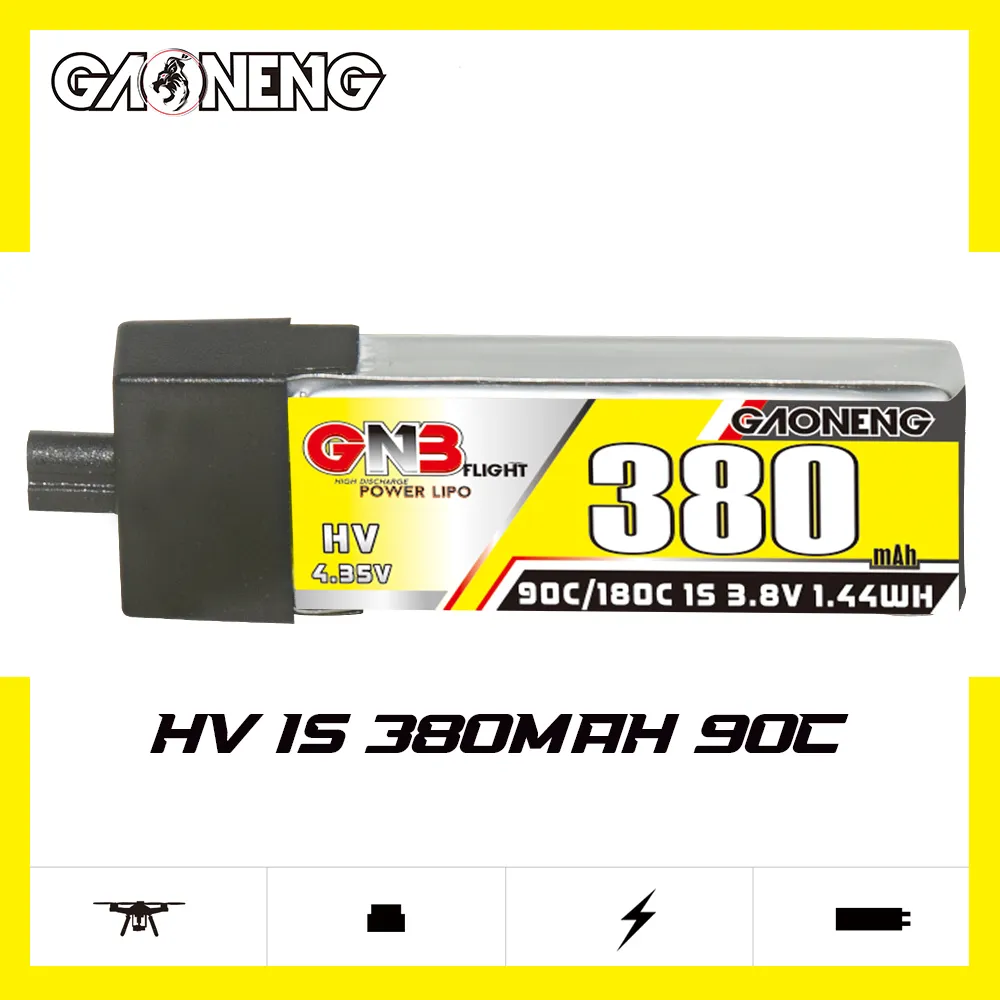 GAONENG GNB LiHV 1S 3.8V 380mAh 90C A30 Plastic Head LiPo Battery - Image 5