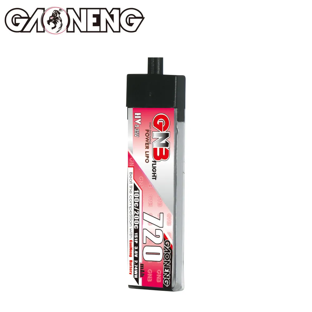 GAONENG GNB LiHV 1S 3.8V 720mAh 100C A30 Plastic Head LiPo Battery - Image 3