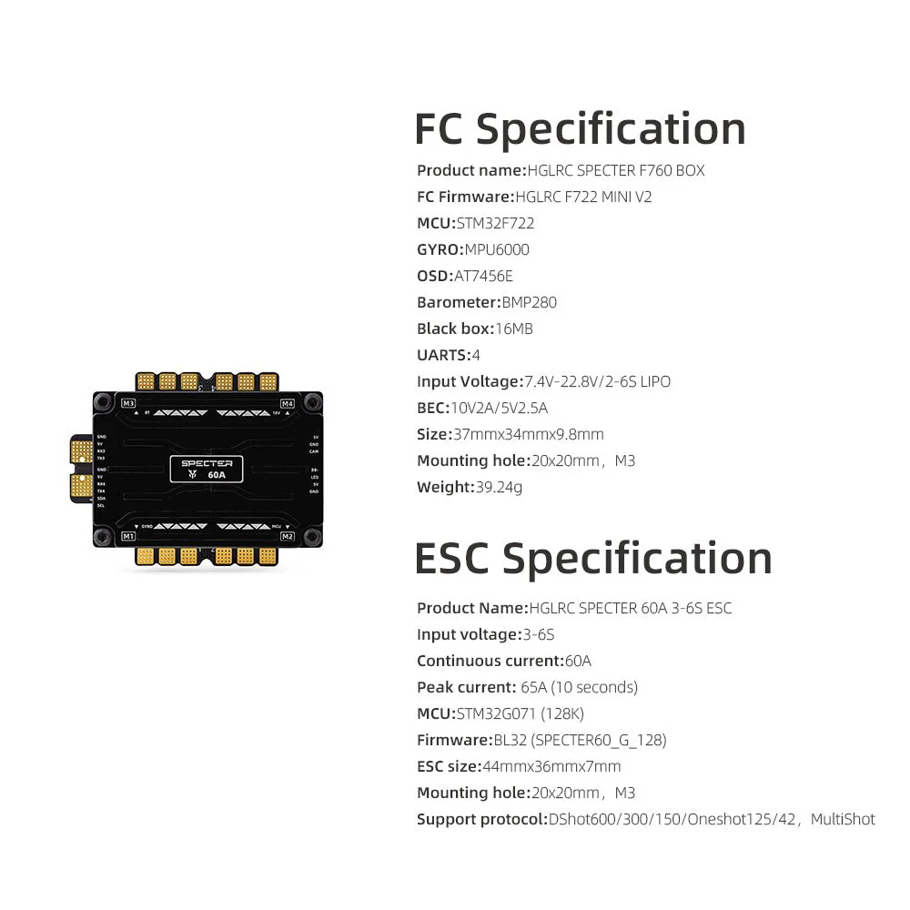 HGLRC SPECTER F760 BOX integrated stack - Image 10
